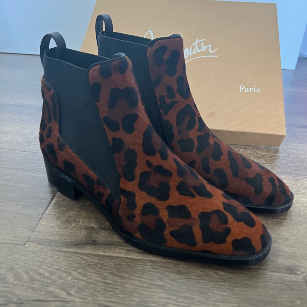 Brand new with box Christian Louboutin marmada Chelsea booties pony hair foxy - Picture 11 of 15